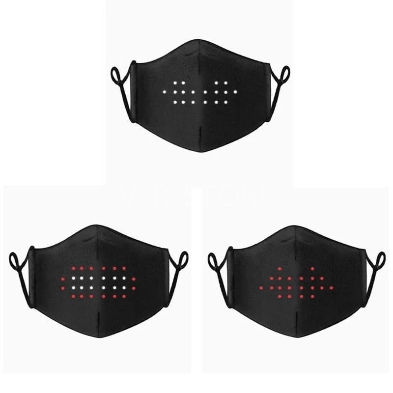 LED маска з реакцією на голос, чорна , фото 1