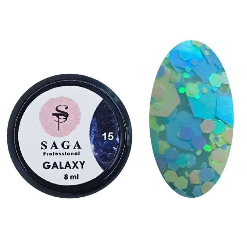 Гель глітерний Saga Galaxy Glitter №15, 8мл , фото 1