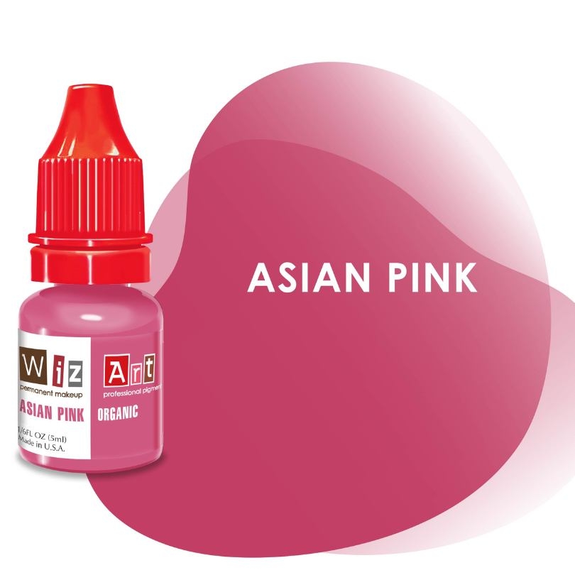 Пігмент WizArt Organic Asian Pink для перманентного макіяжу губ, 5мл , фото 1