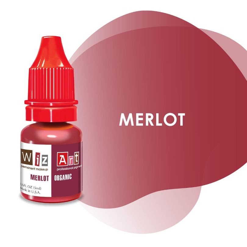 Пігмент WizArt Organic Merlot для перманентного макіяжу губ, 5мл , фото 1