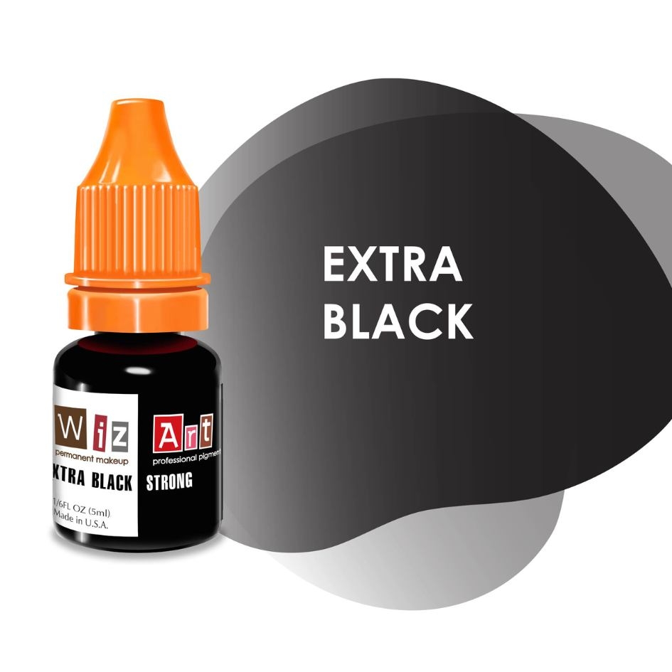 Пигмент WizArt Strong Extra Black для перманентного макияжа век, 5мл , фото 1