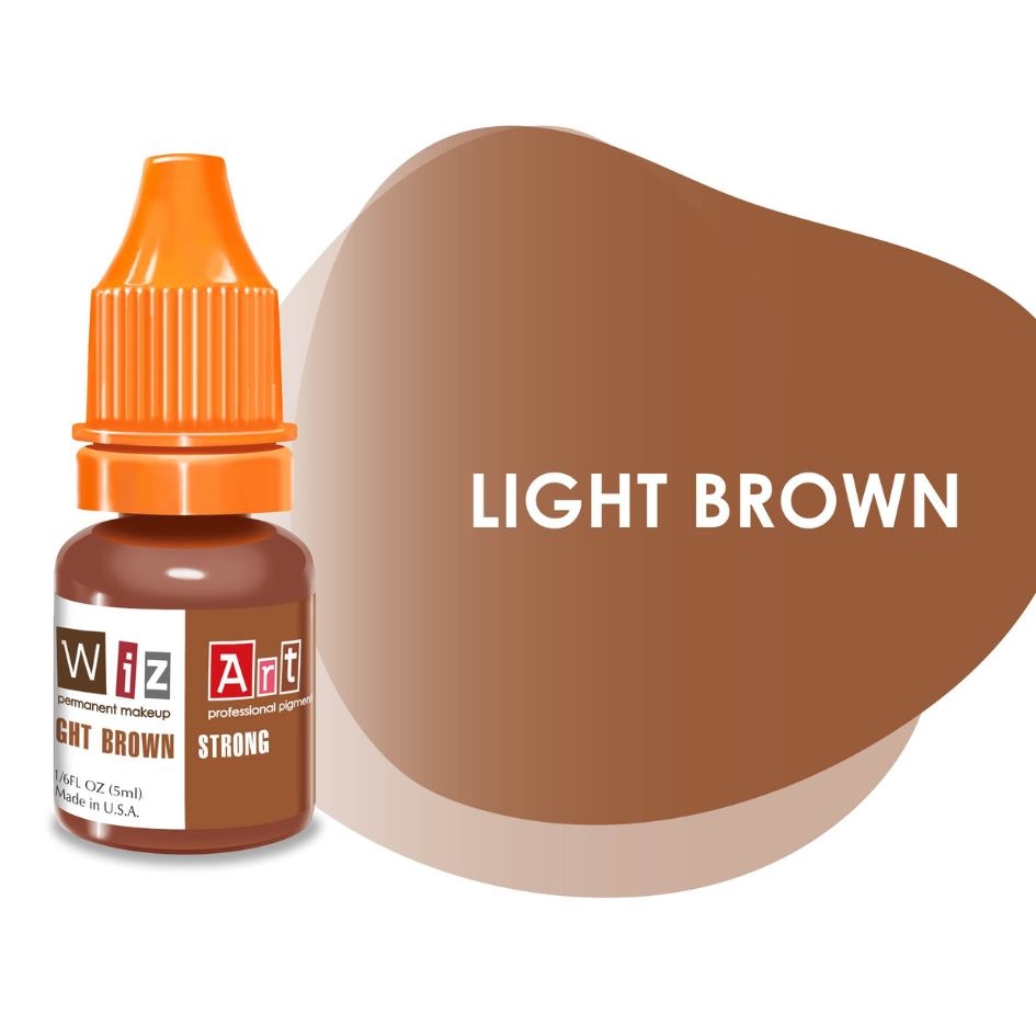 Пигмент WizArt Strong Light Brown для перманентного макияжа бровей, 5мл , фото 1