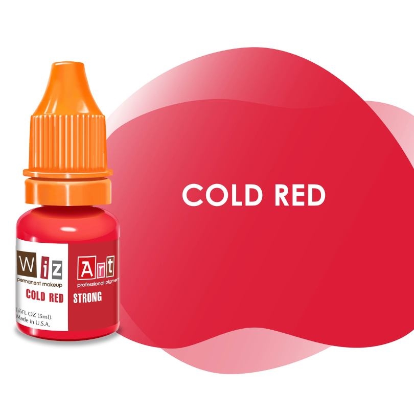 Пігмент WizArt Strong Cold Red для перманентного макіяжу губ, 5мл , фото 1