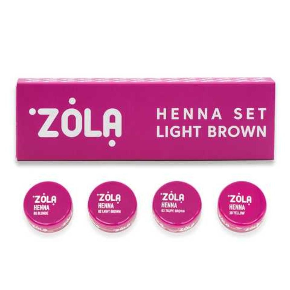 Набор хны Zola Henna Set 2,5г*4 шт, light brown , фото 1