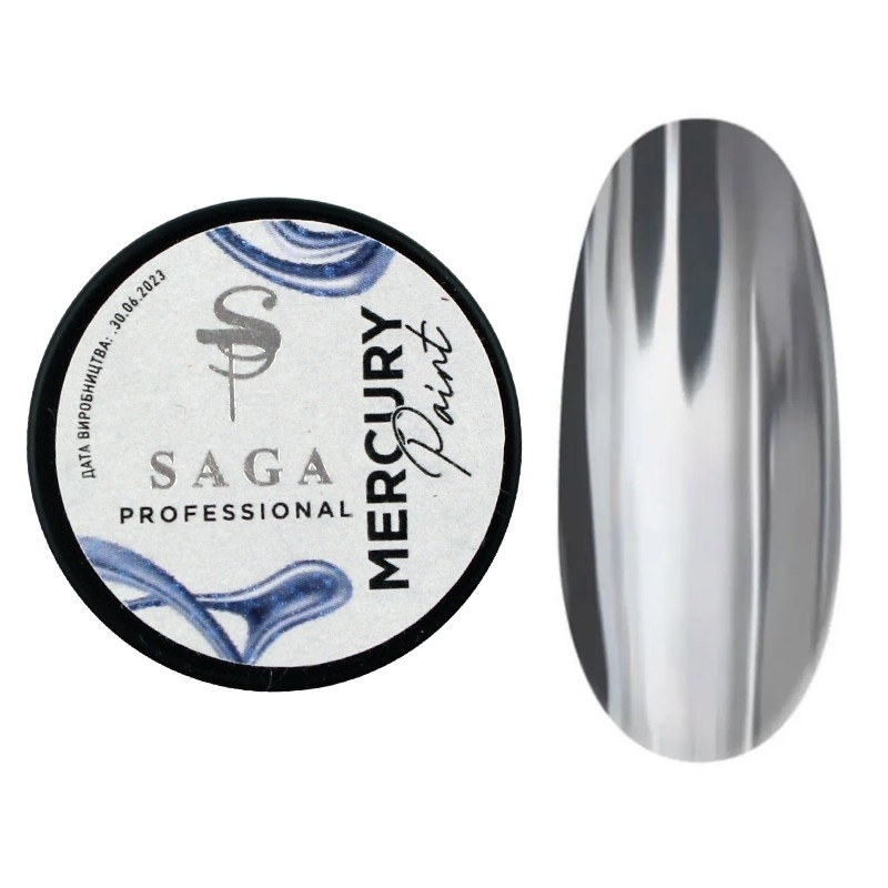 Гель-краска для дизайна Saga Mercury paint 5мл, металлическая , фото 1