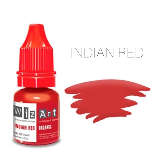 Пігмент WizArt Organic Indian Red для перманентного макіяжу губ, 10мл , фото 1