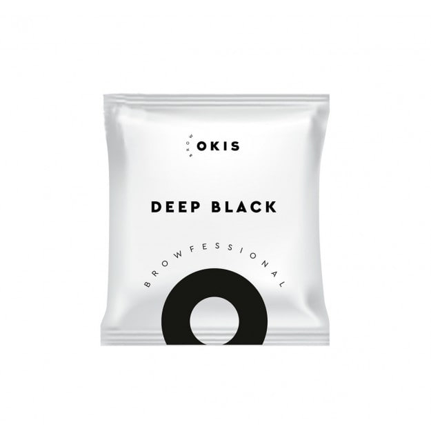 Краска для бровей Okis Brow Deep Black с экстрактом хны, без окислителя, 5 мл , фото 1