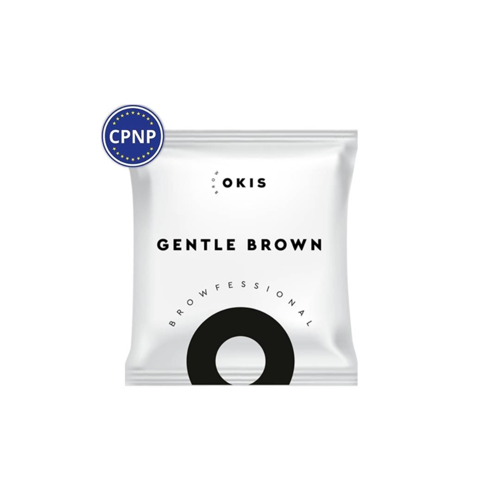 Фарба для брів Okis Brow Gentle Brown з екстрактом хни, без окисника, 5 мл , фото 1