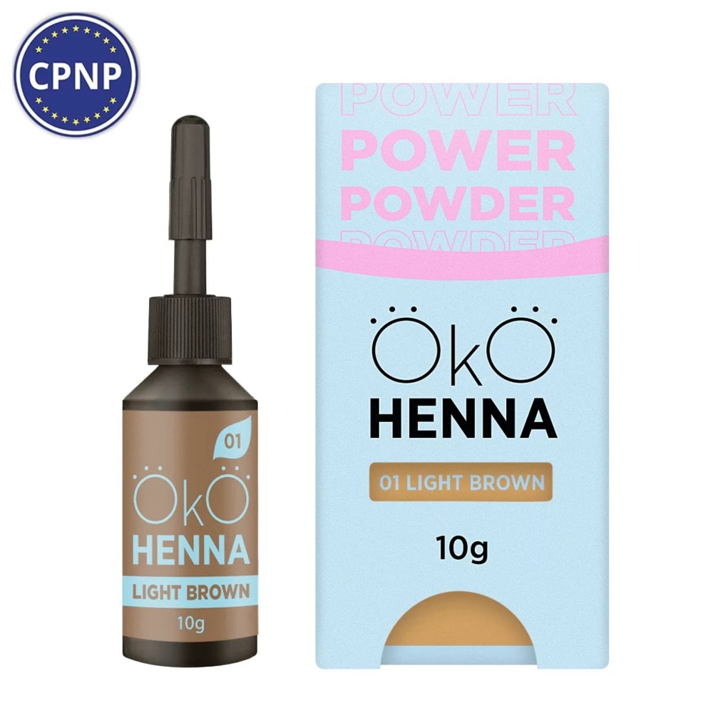 Хна для брів OKO Power Powder №01 10 г, light brown , фото 1