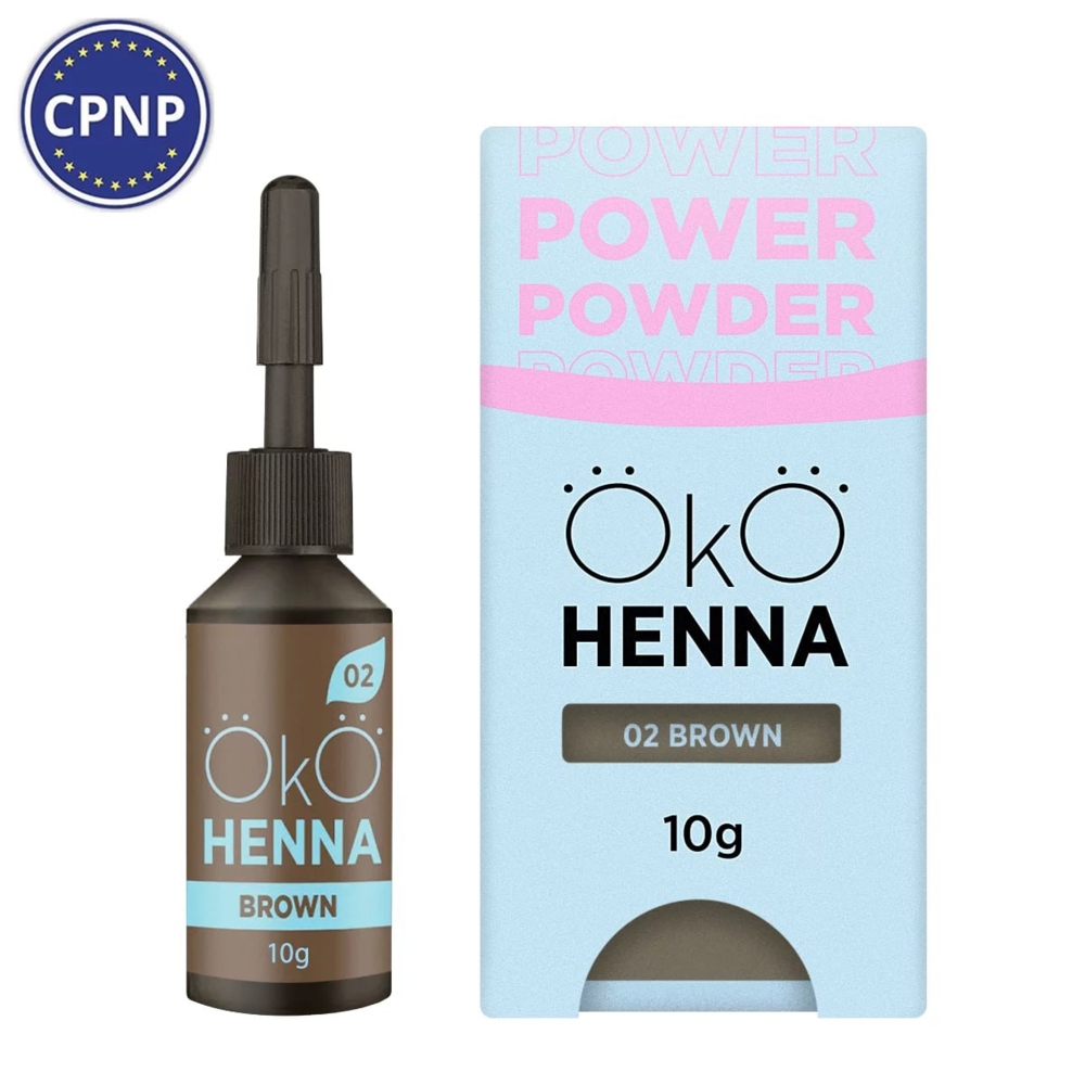 Хна для брів OKO Power Powder №02 10 г, brown , фото 1