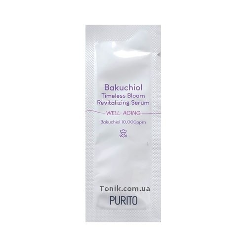 Сыворотка антивозрастная с бакучиолом Purito Bakuchiol Timeless Bloom Revitalizing Serum Sample (тестер),1 мл , фото 1