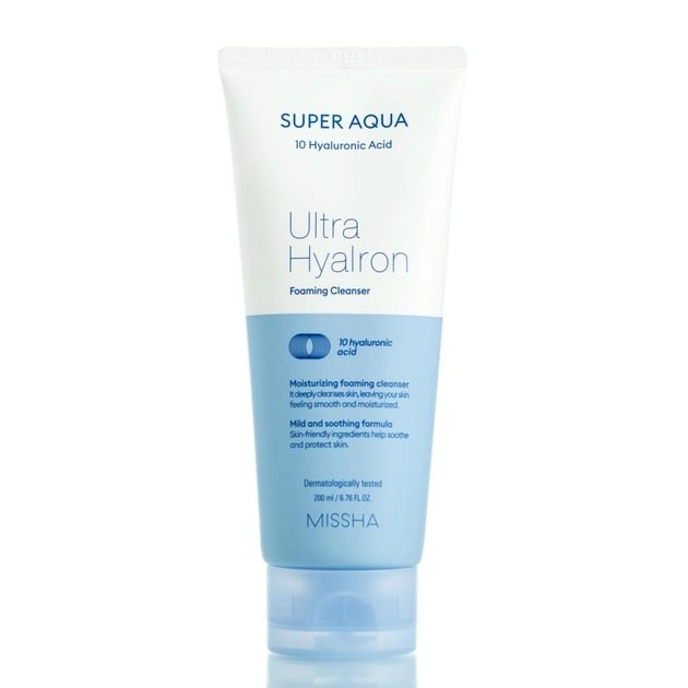 Пінка зволожуюча Missha Super Aqua Ultra Hyalron Foaming Cleanser, 200 мл , фото 1