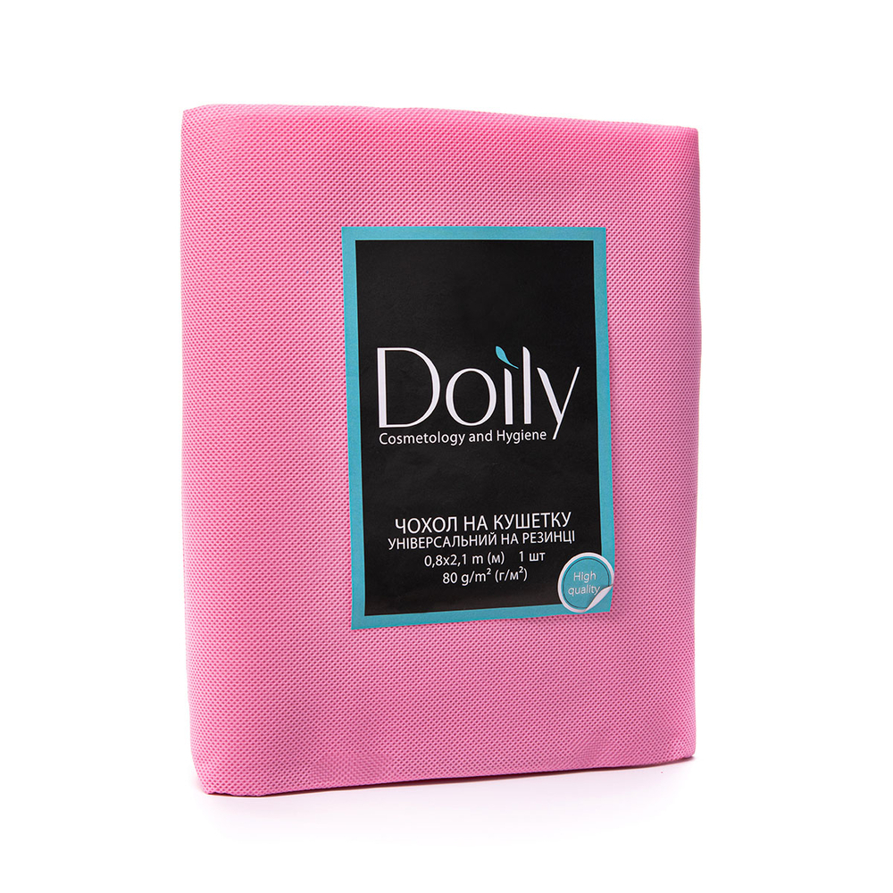 Чохол на кушетку з резинкою універсальний Doily® 0,8х2,1м зі спанбонду 80 г/м2 (1 шт/пач), рожевий , фото 1