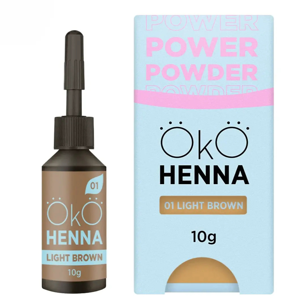 Хна для брів OKO Power Powder №01 5 г, light brown , фото 1