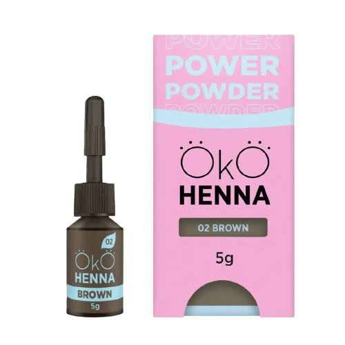 Хна для брів OKO Power Powder №02 5 г, brown , фото 1