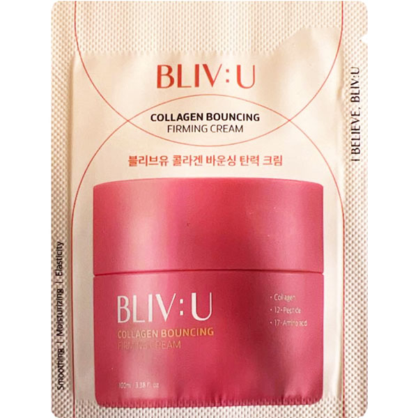 Крем для обличчя з колагеном BLIV:U Collagen Bouncing Firming Eye Cream (тестер), 2 мл , фото 1