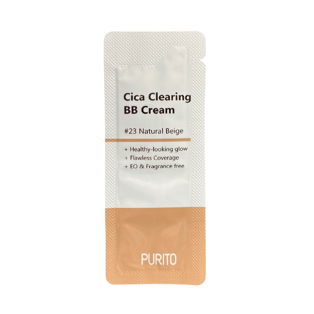 Крем-ВВ для чутливої шкіри з центелою Purito Cica Clearing BB Cream №23 натуральний беж підтон (тестер), 1 мл , фото 1