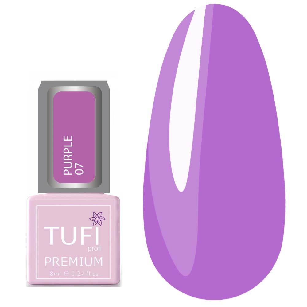 Гель-лак TUFI profi Premium Purple №07 Сиреневый, 8 мл , фото 1