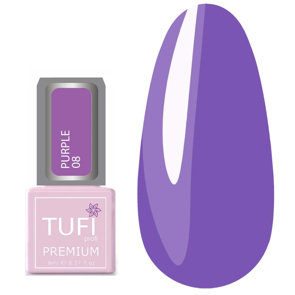 Гель-лак TUFI profi Premium Purple №08 Фіолетовий, 8 мл , фото 1