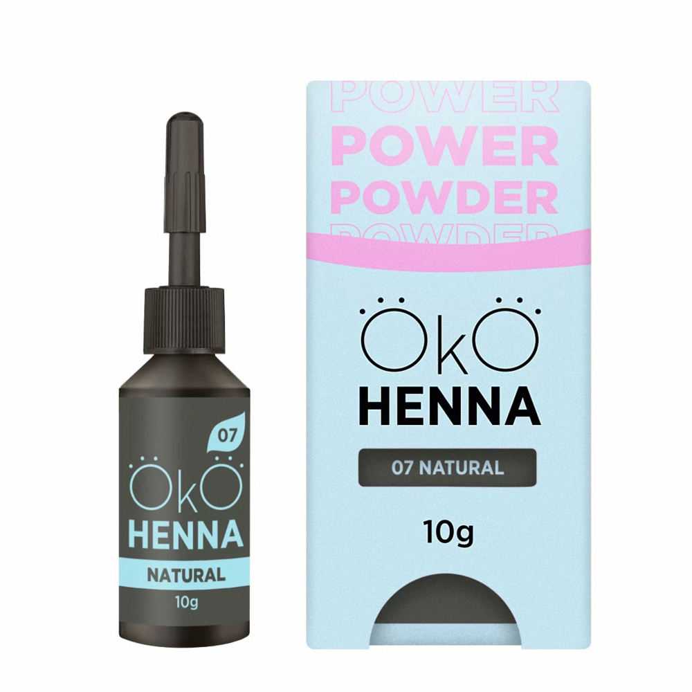 Хна для брів OKO Power Powder №07 10 г, natural brown , фото 1