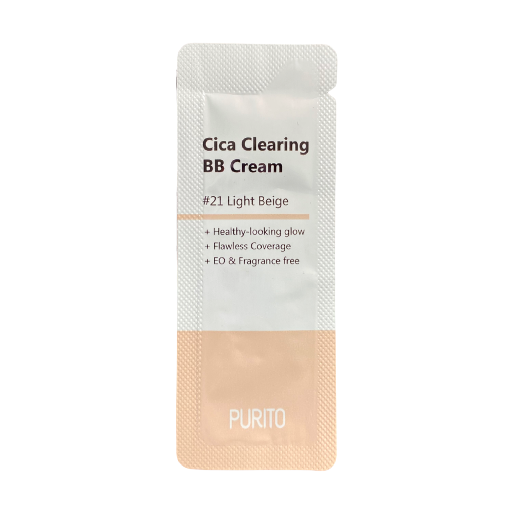 Крем-ВВ для чувствительной кожи с центелой Purito Cica Clearing BB Cream №21 светло бежевый(тестер), 1 мл , фото 1