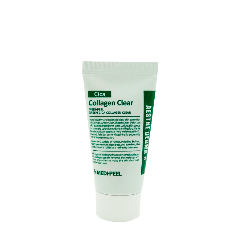 Пенка глубоко очищающая и успокаивающая Medi Peel Green Cica Collagen Clear, 28 мл , фото 1