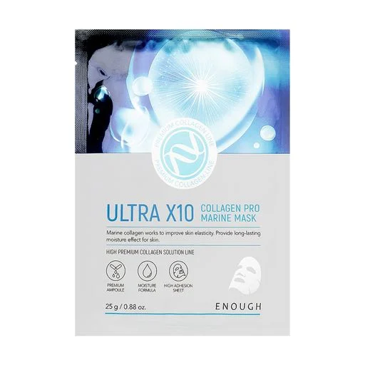 Маска тканинна з колагеном Enough Ultra x10 collagen pro marine mask, 25 мл , фото 1