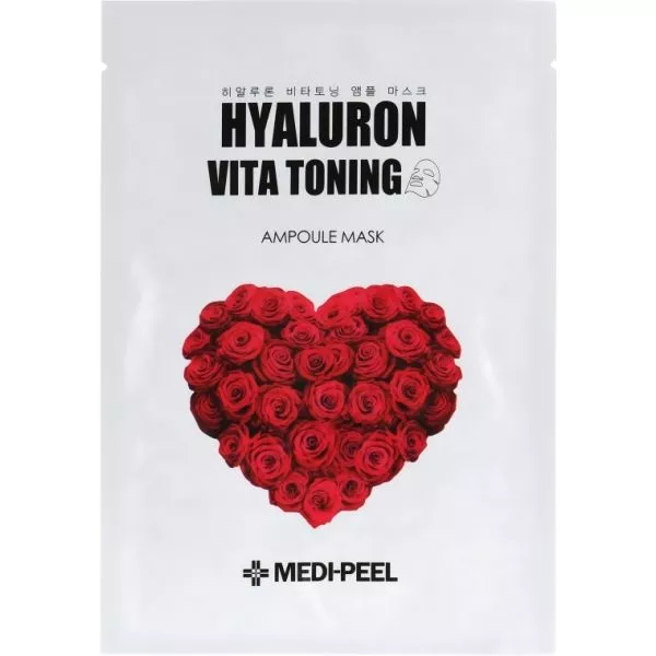 Маска для выравнивания тона кожи с пептидами Medi Peel Hyaluron Vita Toning Ampoule Mask, 30 мл , фото 1