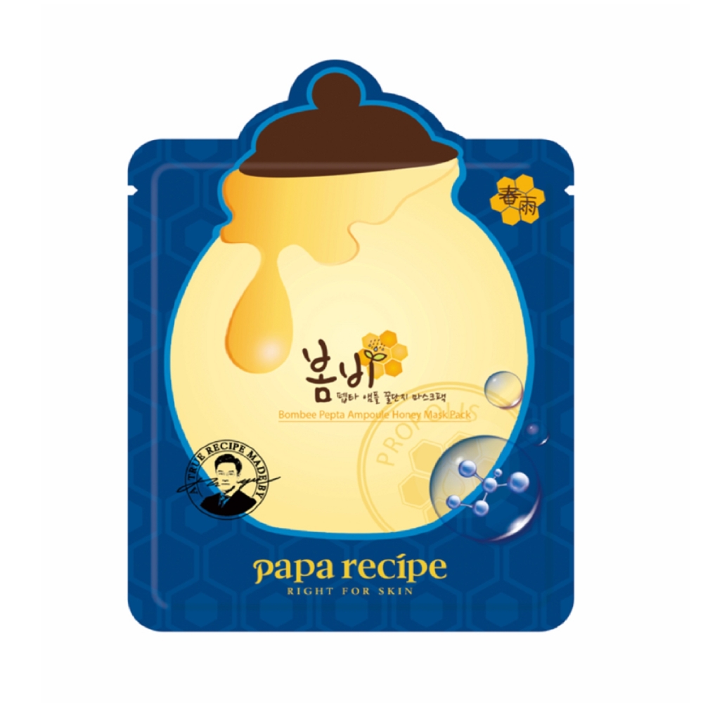 Маска зволожуюча тканинна з пептидами та екстрактом меду Papa Recipe Bombee Pepta Ampoule Honey Mask, 25 г , фото 1