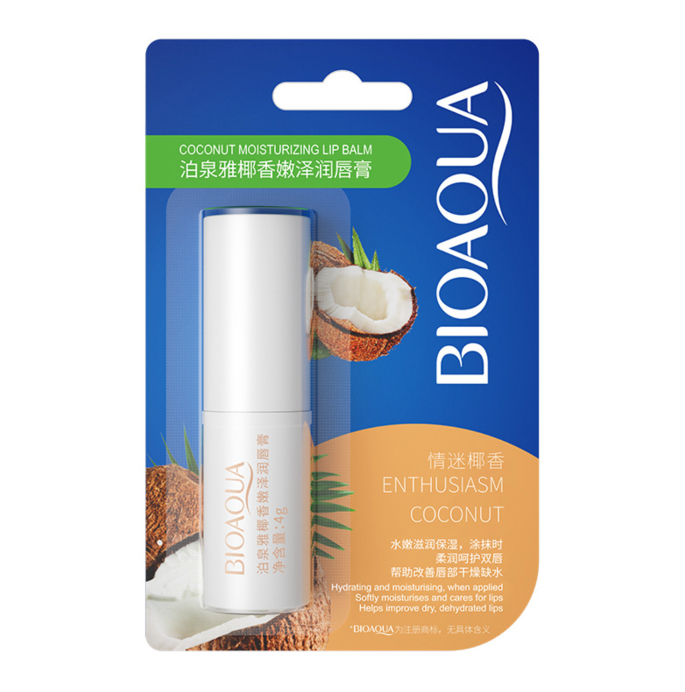 Бальзам для губ увлажняющий с экстрактом кокоса Bioaqua Enthusiasm Coconut, 4 г , фото 1