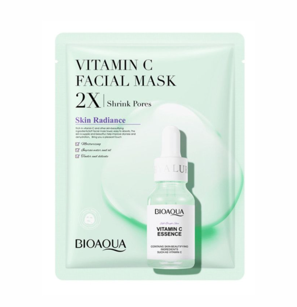 Маска для обличчя p вітаміном С Bioaqua Vitamin C 2X Shrink Pores Facial Mask, 30 г , фото 1