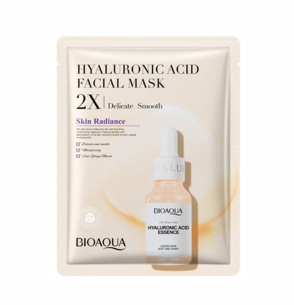 Маска для лица с гиалуроновой кислотой Bioaqua Hyaluronic Acid 2X Delicate Smooth, 30 г , фото 1