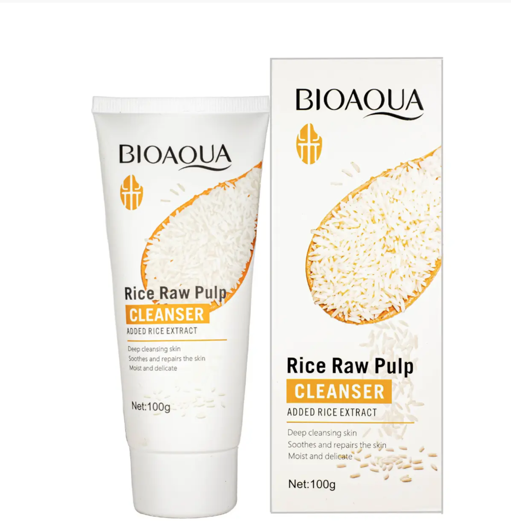 Пенка для умывания с экстрактом риса Bioaqua Rice Raw Pulp Cleanser, 100 г , фото 1