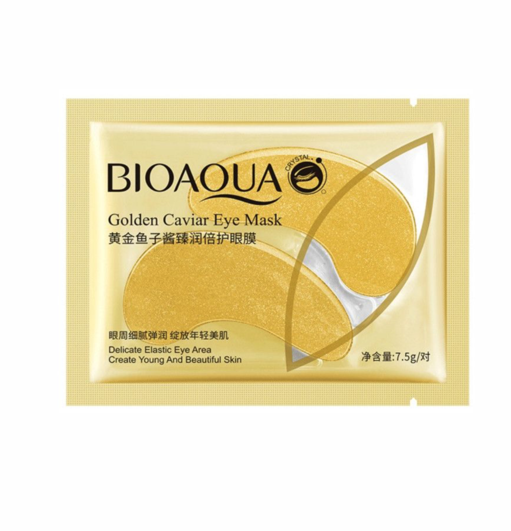 Патчі гідрогелеві для очей з золотом та ікрою Bioaqua Golden Caviar Eye Mask, 7.5 г , фото 1