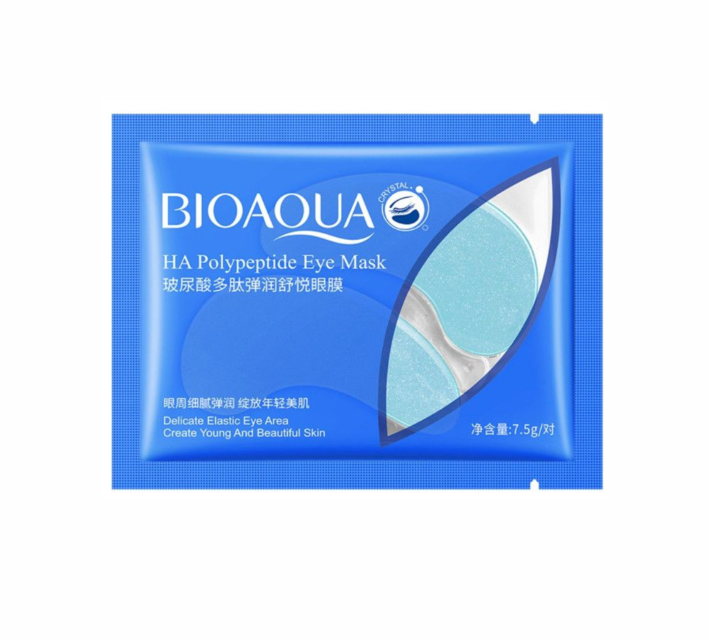 Патчи гидрогелевые для глаз с гиалуроновой кислотой и пептидами Bioaqua HA Polypeptide Eye Mask, 7.5 г , фото 1