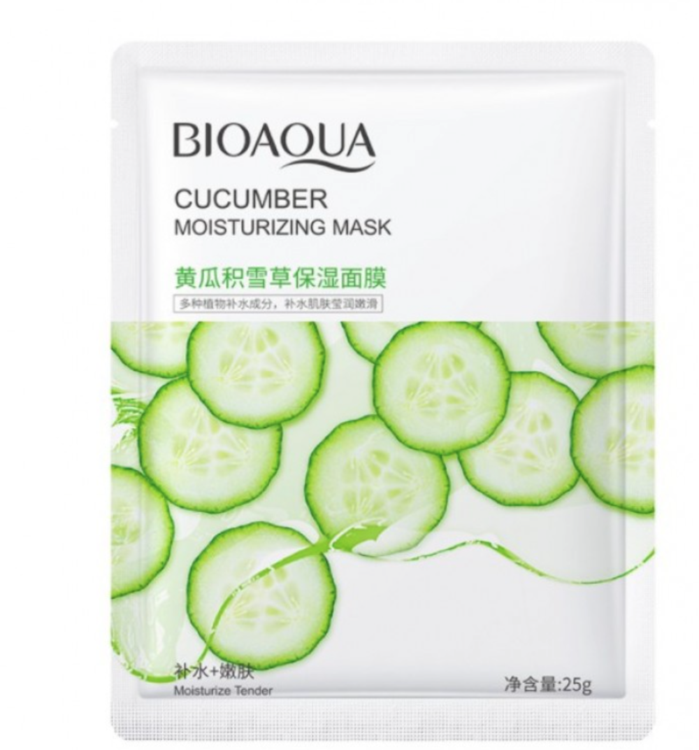 Маска для лица увлажняющая с экстрактом огурца Bioaqua Cucumber Moisturizing Mask, 25 г , фото 1