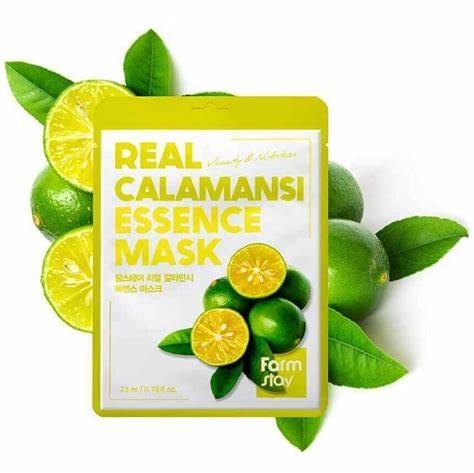 Маска тканинна вітамінна з екстрактом каламансі Farmstay Real Calamansi Essence Mask, 23 мл , фото 1