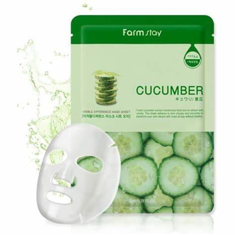 Маска тонізуюча з огірковим екстрактом FarmStay Visible Difference Mask Sheet Cucumber, 23 мл , фото 1