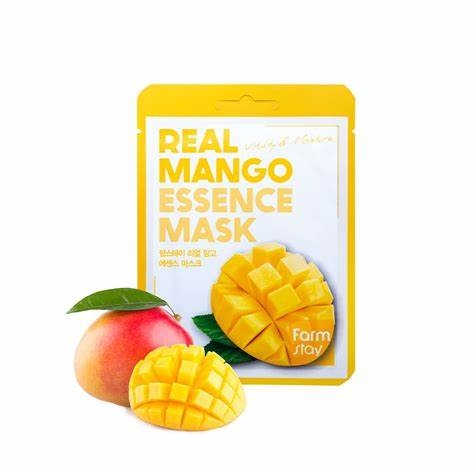 Маска тканинна з екстрактом манго для обличчя Real Mango Essence Mask FarmStay, 23 мл , фото 1