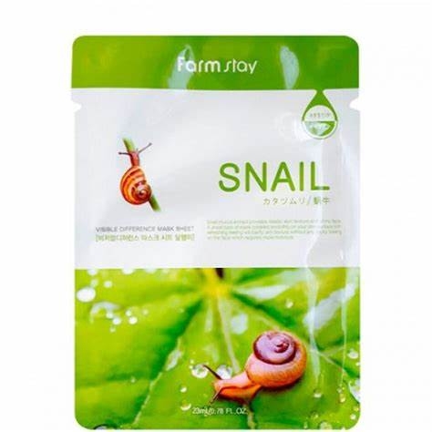 Маска тканинна зволожуюча з муцином равликом FarmStay Visible Difference Mask Sheet Snail, 23 мл , фото 1