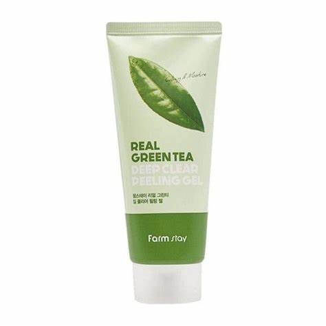 Пілінг-скатка з екстрактом зеленого чаю FarmStay Real Green Tea Deep Clear Peeling Gel, 100 мл , фото 1