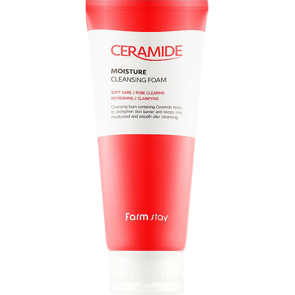 Пінка зволожуючаз керамідами FarmStay Ceramine Moisture Cleansing Foam, 180 мл , фото 1