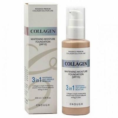 Тональна основа з колагеном Enough 3 в 1 Collagen Whitening Moisture Foundation №21,  100 мл , фото 1