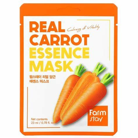 Маска тканевая с экстрактом моркови FarmStay Real Carrot Essence Mask, 23 мл , фото 1