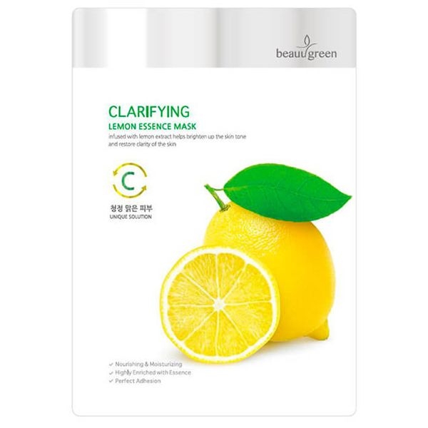 Маска тканевая BeauuGreen с экстрактом лимона Clarifying Lemon Essence Mask, 23 г , фото 1