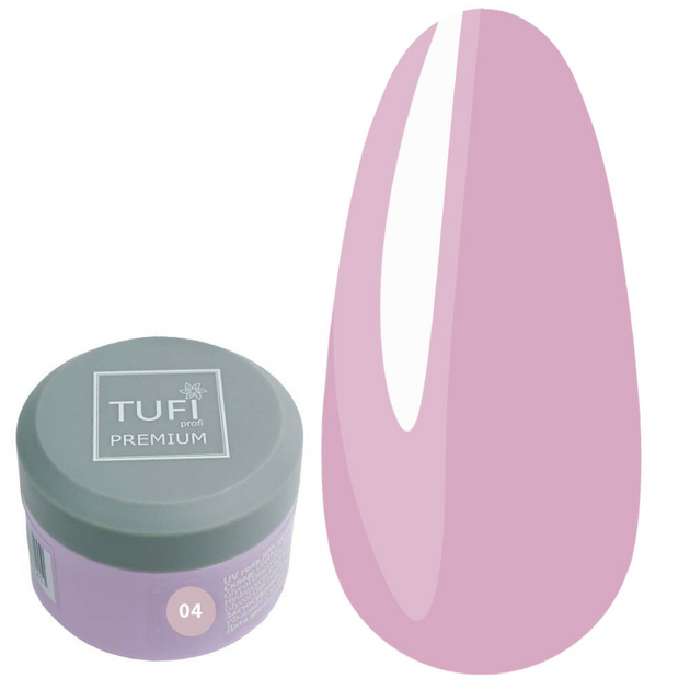 Гель моделирующий TUFI profi Premium Builder Gel №04 Pink Petal UV, 15 г , фото 1