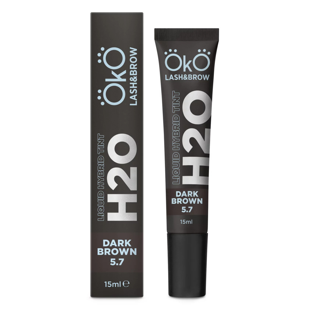 Фарба для брів та вій OKO Liquid Hybrid Tint H2O 5.7 Dark Brown, 15 мл , фото 1