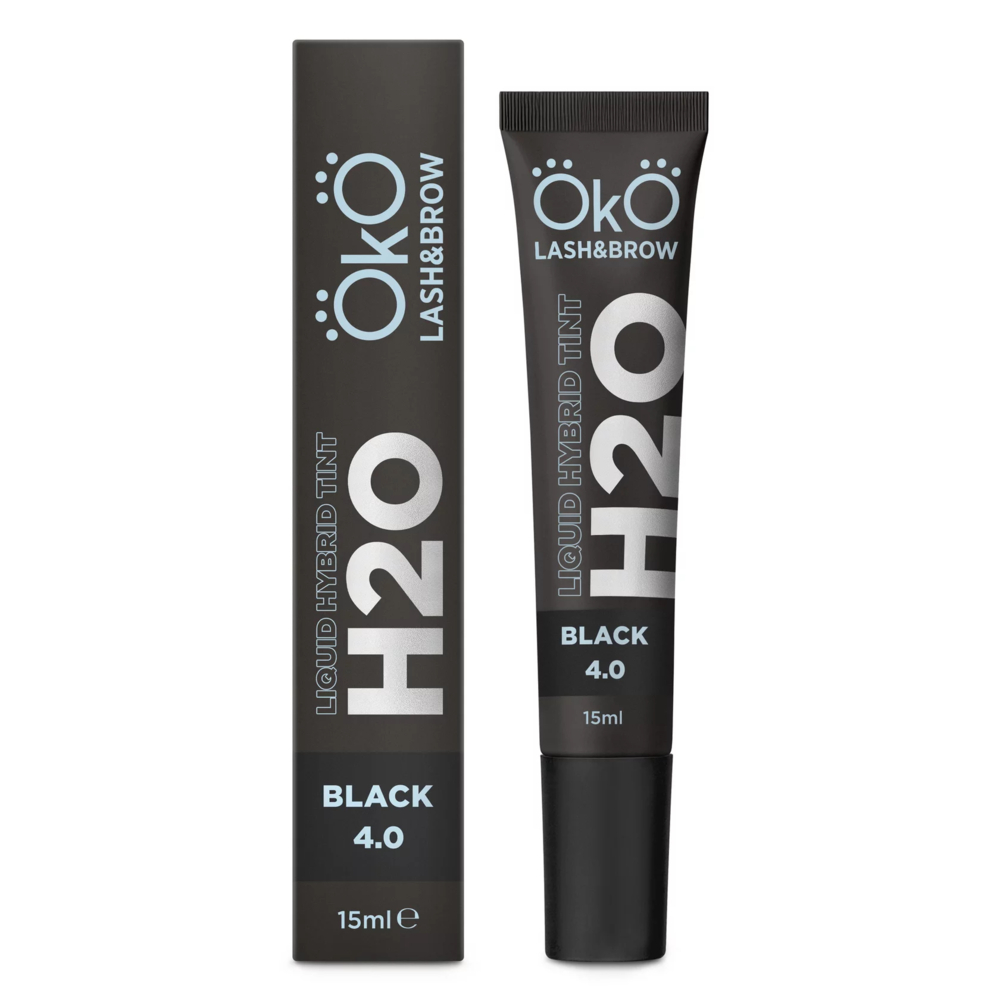 Фарба для брів та вій OKO Liquid Hybrid Tint H2O 4.0 Black, 15 мл , фото 1