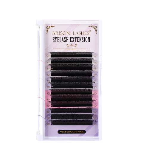 Вії Arison lashes чорні, 12 ліній Мікс 2D-5D  D, 0,07, 11-13 мм , фото 1