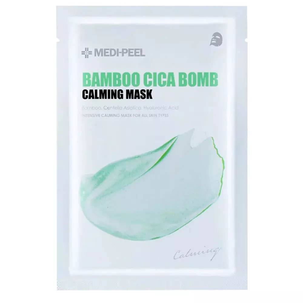 Маска заспокійлива тканинна з центеллою Medi-Peel Bamboo Cica Bomb Calming, 27 мл , фото 1